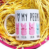 I Love My Peeps Custom Mug, Custom Easter Gift for Grandma, Gift for Mom, Peeps Coffee Mug