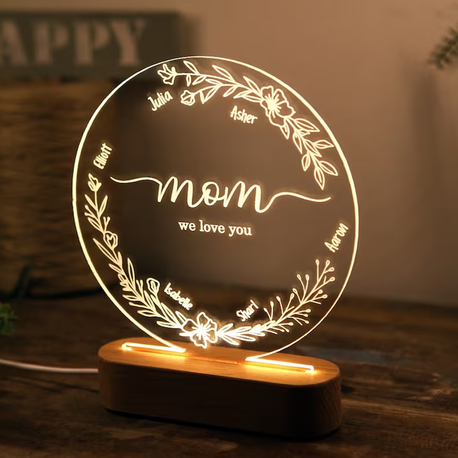 Personalized Night Light For Mom, Gift For Mom, Gift Idea For Mom, Gift For Mommy, Personalized Gift For Mom, Mother's Day Gift