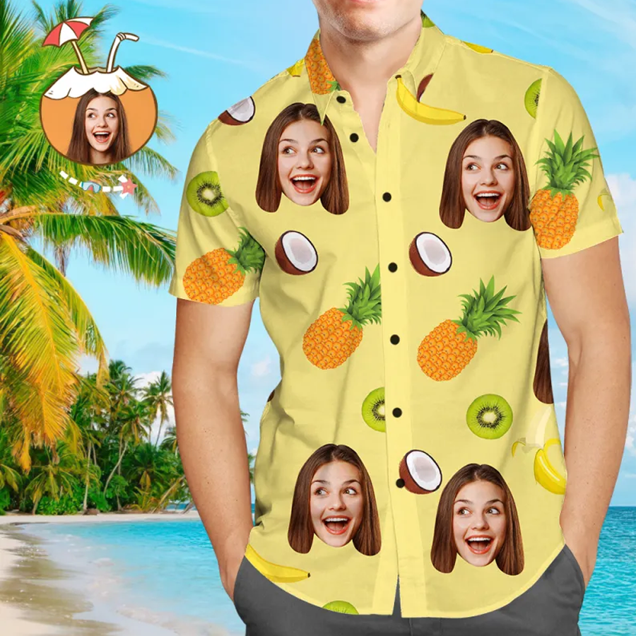 Funny Pineapple Personalized Aloha Beach Shirt, Gift For Him, Fruit Hawaiian Shirts , Shirt For Summer Day, Funny Gift For Summer