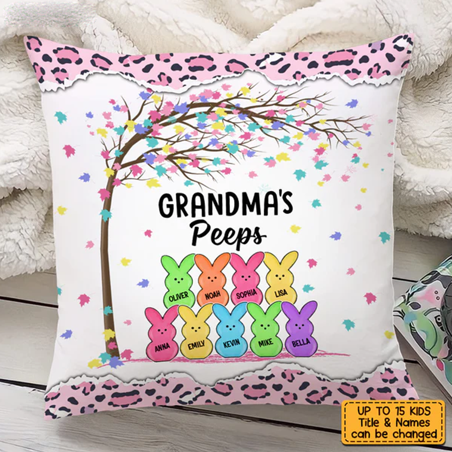 Grandma Peeps Easter Pillow,  Personalized Pillow , Gift For Grandma, Grandma Pillow, Easter's Day Gift
