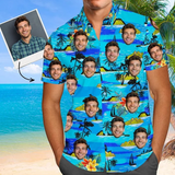 Custom Face Hawaiian Shirt, Personalized Photo Print Tshirt,  Hawaiian Shirt, Gifts For Bachelor Party