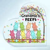 Personalized Grandma's Peeps Heart Shaped Acrylic, Easter Grandma Peeps Acrylic Plaque, Easter Day House Decor, Gift For Grandma