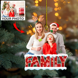 Custom photo Ornament | Family Red