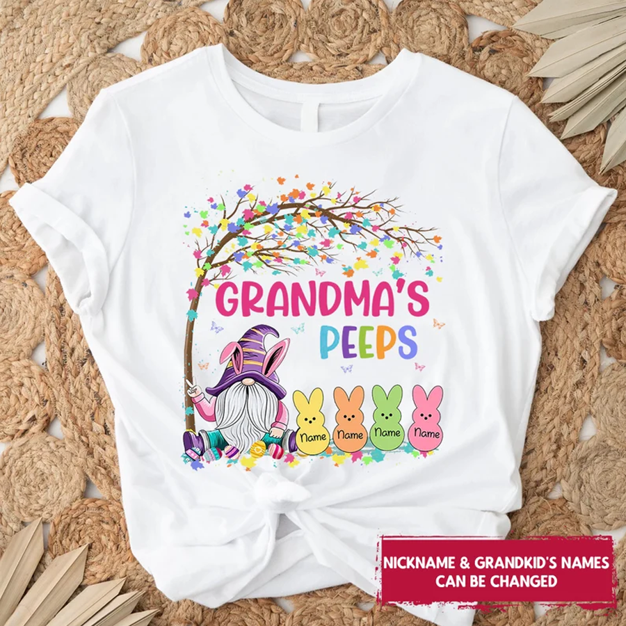 Grandma's Peeps Personalized Shirt For Grandma, Grandma Easter Shirt, Easter Gift For Grandma, Personalized Grandma Gift, Custom Nana Shirts