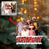 Custom photo Ornament | Family Red