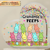 Personalized Grandma's Peeps Heart Shaped Acrylic, Easter Grandma Peeps Acrylic Plaque, Easter Day House Decor, Gift For Grandma