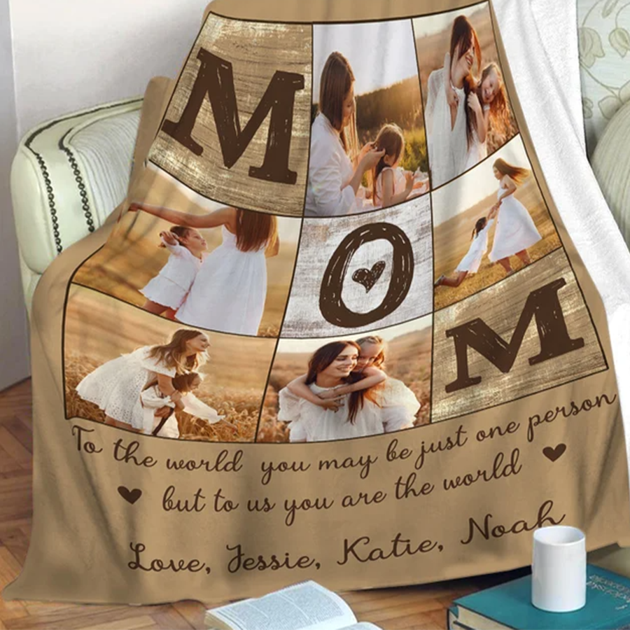 Blanket For Mom, Custom Photo Collage Blanket, Mothers Day Gift, Personalized Blanket for Mom, Grandma Blanket, Gift For Mom, Mom Birthday