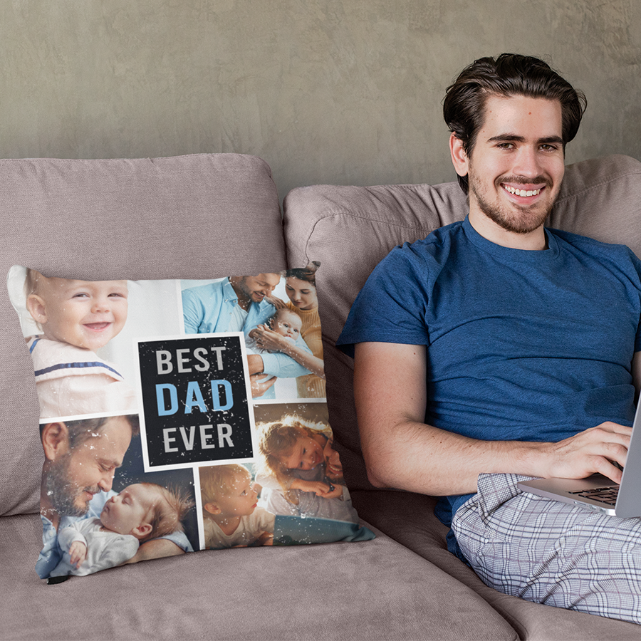 Best Dad Ever Pillow, Custom Pillow with Photo,  Gift For Dad,  Personalized Pillow With Photo, Home Decor, Father's Day Pillow
