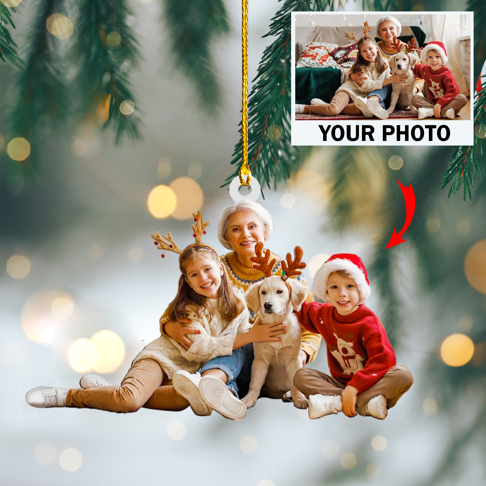 Customized Your Photo Ornament - Personalized Photo Mica Ornament - Christmas Gifts For Bestie, Sister | Friend