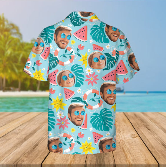 Custom Photo Hawaiian Shirt ,  Aloha Beach Shirt, Tropical Shirts, Shirt For Summer, Gift For Friend Her Him