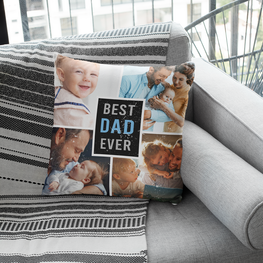 Best Dad Ever Pillow, Custom Pillow with Photo,  Gift For Dad,  Personalized Pillow With Photo, Home Decor, Father's Day Pillow