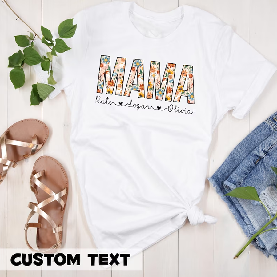 Mother's Day T-shirt,  Personalized Mama T-shirt, T-shirt For Mum,  Best Mom Shirt, Mother's day gift, Mama Shirt