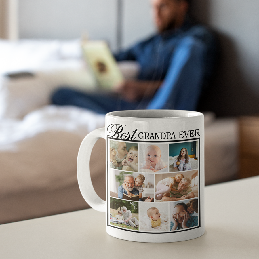 Best Grandpa Ever Custom Photo Mug, Custom Photo Mug For Fathers Day, Mug for Fathers Day, Personalized Coffee Mug for Grandpa
