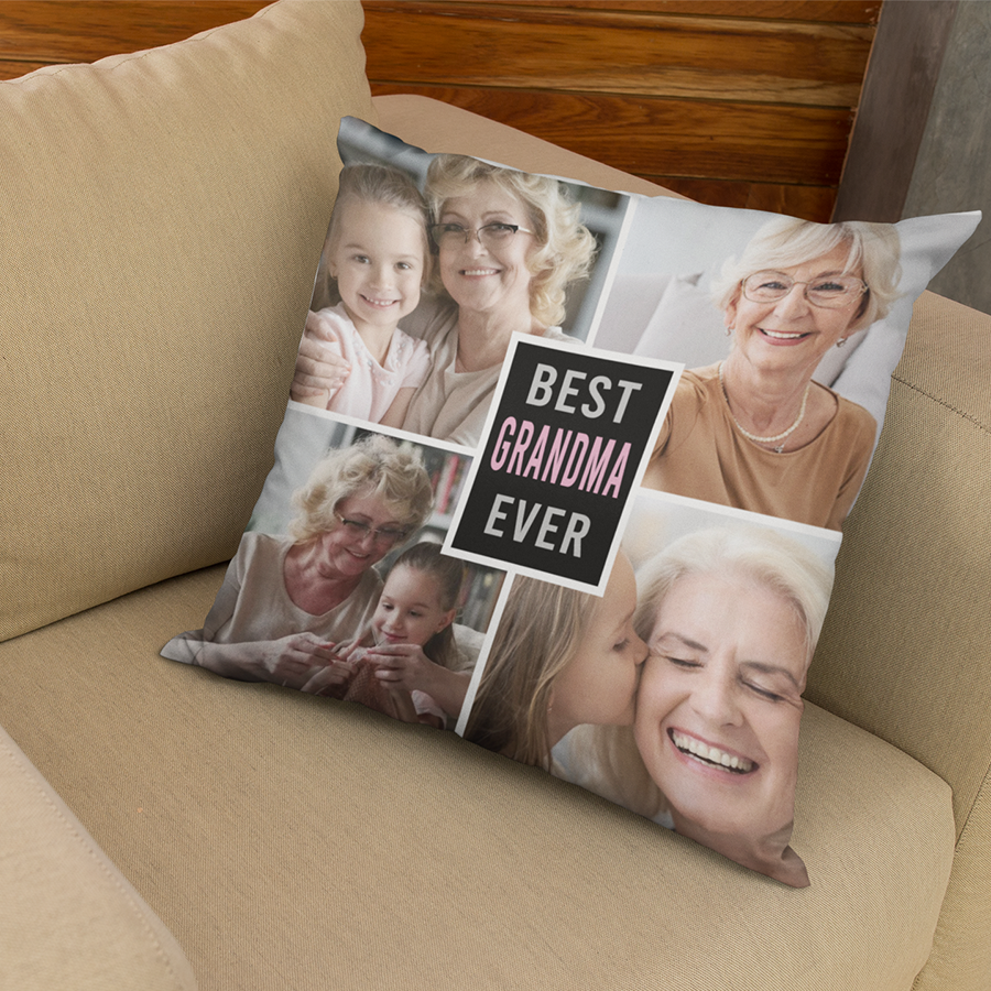 Best GrandMa Ever Pillow, Custom Pillow with Photo,  Gift For GrandMa ,  Personalized Pillow With Photo, Home Decor, Mother's Day Pillow