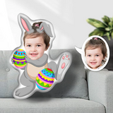 Custom Photo Face Pillow, Easter Egg Rabbit Face Pillow, Face Picture Pillow Doll, Gift For Baby,  Personalized Pillow With Photo,  Easter's Day Gift