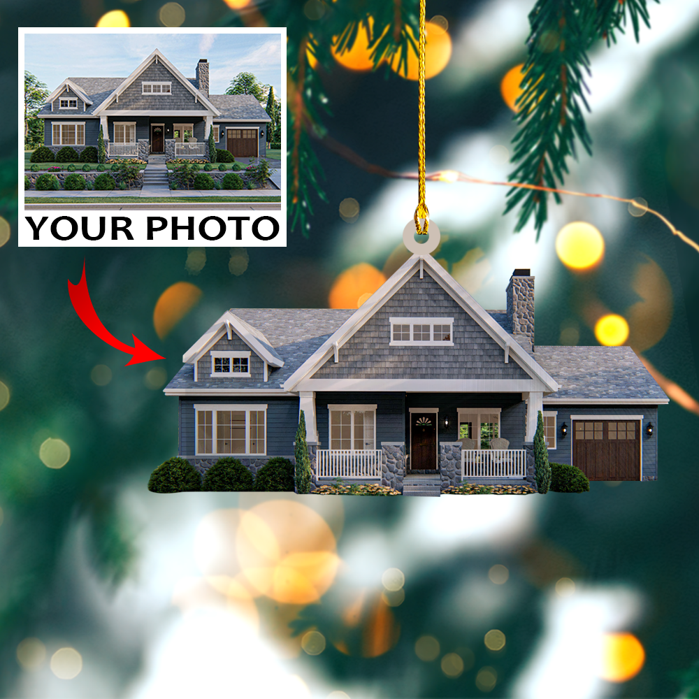 Personalized Photo Mica Ornament - Customized Your Photo Ornament - House Ornament Christmas | Home