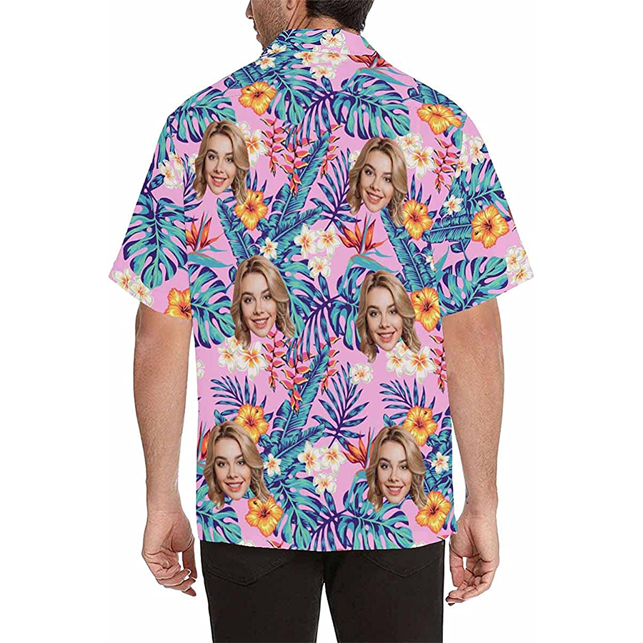 Tropical Beach With Custom Face Shirt , Shirt For Summer Day, Custom Face Hawaiian Shirt, Funny Gift For Summer