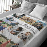 Custom Blanket with Family Photos Collage, Personalized Picture Blanket Memorable Gift, Blanket For Family, Home Decor