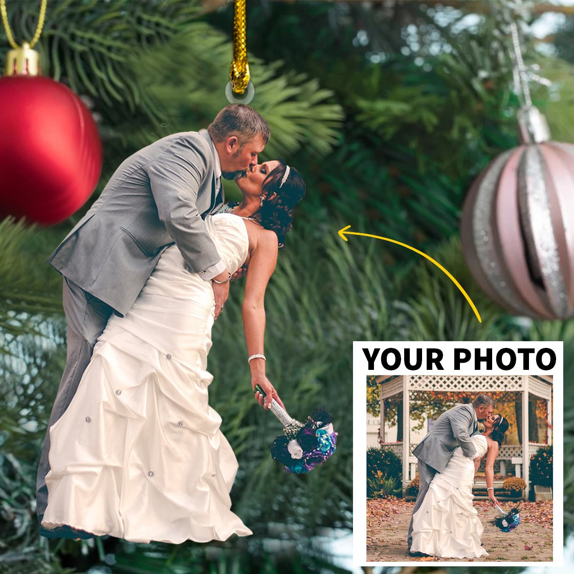 You And Me Couple Photo Ornament - Personalized Photo Mica Ornament - Christmas Gift For Couple, Wife, Husband, Boyfriend, Girlfriend | Married