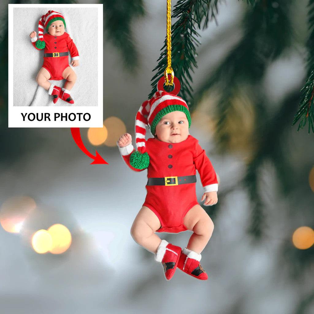 Personalized Photo Ornament - Christmas Gift For Family Member, Friends - Customized Your Photo Baby Ornament | Kids